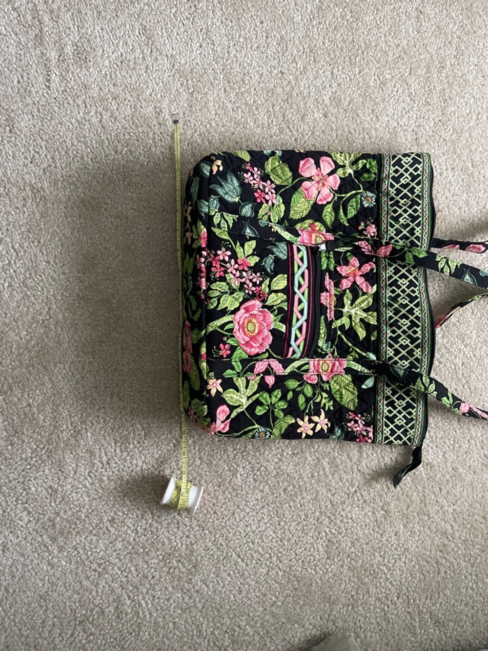 Vera Bradley Floral Botanical Tote Bag - Black and Pink - Picture 4 of 7